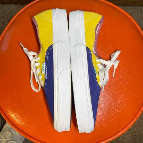 7M 8.5W Vans Color block Sneakers Yellow Red Blue NWOT - Picture 2 of 16